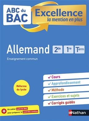 Allemand 2de, 1re, terminale : enseignement commun : réforme du lycée