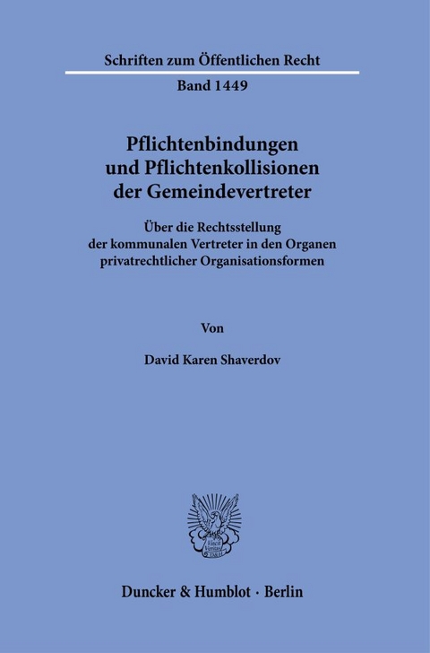 Pflichtenbindungen und Pflichtenkollisionen der Gemeindevertreter. - David Karen Shaverdov