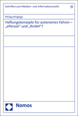 Haftungskonzepte für autonomes Fahren – „ePerson“ und „RmbH“? - Philipp Ringlage