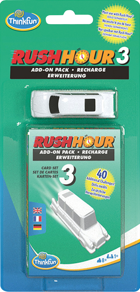 ThinkFun - 76452 - Rush Hour 3 - Erweiterungsset für das original Rush Hour. Add-on für noch mehr Spielspaß für Jungen und Mädchen ab 8 Jahren