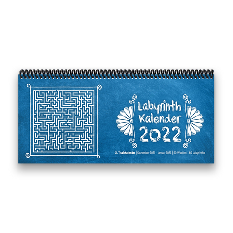 Tischkalender- Planer 2022 „Labyrinth“ Buntkalender® Blau