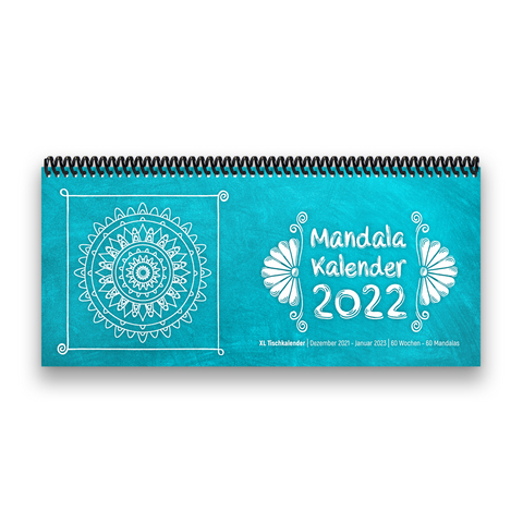 Tischkalender- Planer 2022 „Mandala“ Buntkalender® Türkis