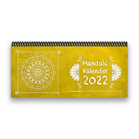 Tischkalender- Planer 2022 „Mandala“ Buntkalender® Gelb