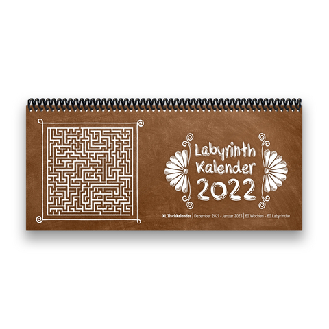 Tischkalender- Planer 2022 „Labyrinth“ Buntkalender® Braun