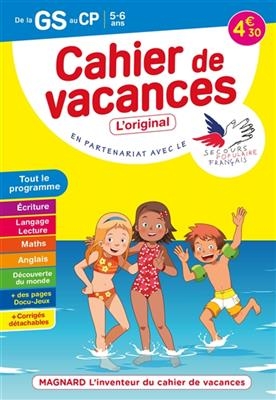 Cahier de vacances de la GS au CP, 5-6 ans : tout le programme - Myriam Baya Nasroune, Odile Séménadisse