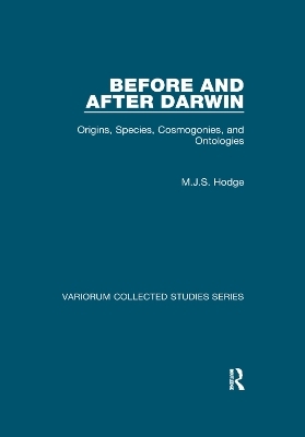 Before and After Darwin - M.J.S. Hodge