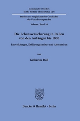 Die Lebensversicherung in Italien von den Anfängen bis 1800. - Katharina Doll