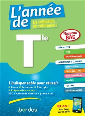 L'année de terminale, spécialités SVT, mathématiques, enseignements communs : nouveau bac