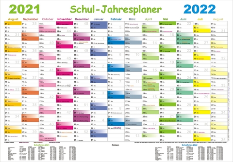 Schul-Jahresplaner 2021/2022 - 