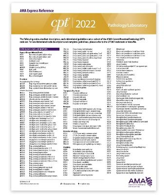 CPT Express Reference Coding Card 2022: Pathology/Laboratory -  American Medical Association