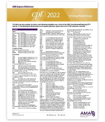 CPT Express Reference Coding Card 2022: Urology/Nephrology -  American Medical Association