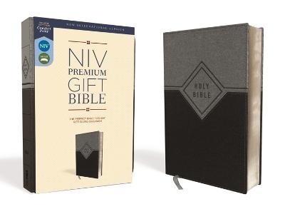 NIV, Premium Gift Bible, Leathersoft, Black/Gray, Red Letter, Comfort Print -  Zondervan