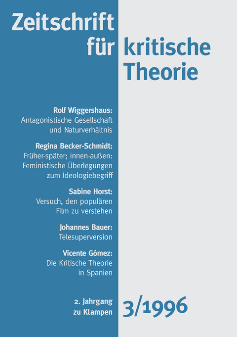 Zeitschrift für kritische Theorie / Zeitschrift für kritische Theorie, Heft 3 - 