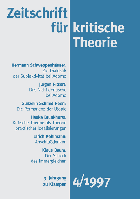 Zeitschrift für kritische Theorie / Zeitschrift für kritische Theorie, Heft 4 - 