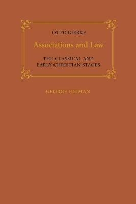 Associations and Law - Otto Gierke