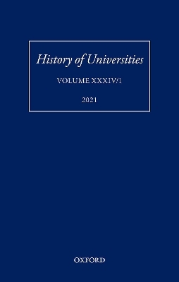 History of Universities: Volume XXXIV/1 - 