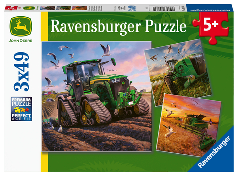 Ravensburger Kinderpuzzle 05173 - John Deere in Aktion - 3x49 Teile Puzzle für Kinder ab 5 Jahren