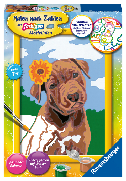 Ravensburger CreArt 28943 - Bester Freund - Malen nach Zahlen Hund für Kinder ab 7 Jahre