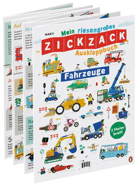 Mein riesengroßes ZICKZACK Ausklappbuch – Fahrzeuge -  Makii