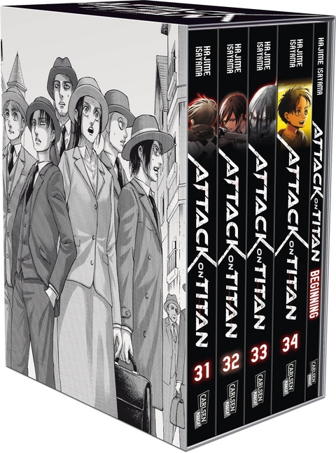 Attack on Titan, Bände 31-34 im Sammelschuber mit Extra - Hajime Isayama