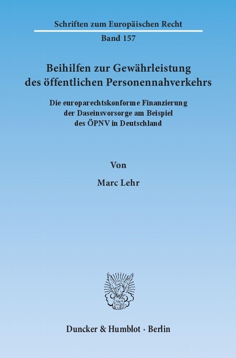 Beihilfen zur Gewährleistung des öffentlichen Personennahverkehrs. -  Marc Lehr