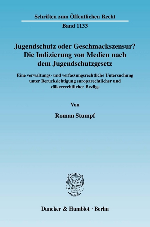 Jugendschutz oder Geschmackszensur? -  Roman Stumpf