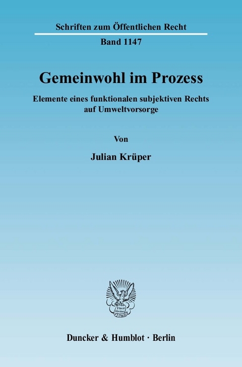 Gemeinwohl im Prozess. -  Julian Krüper