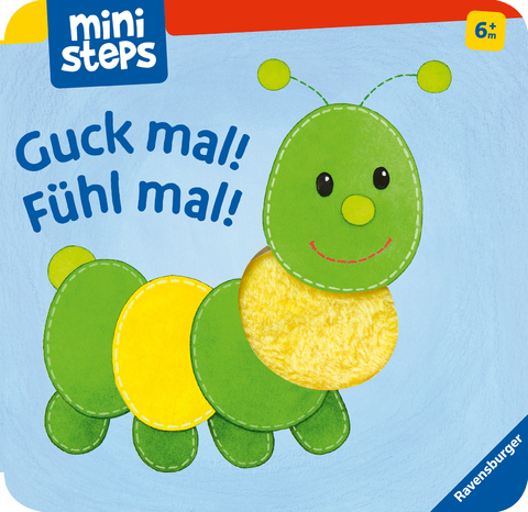 ministeps: Guck mal! Fühl mal! Babybuch ab 6 Monate, Leporello zum Aufstellen, Fühlbuch