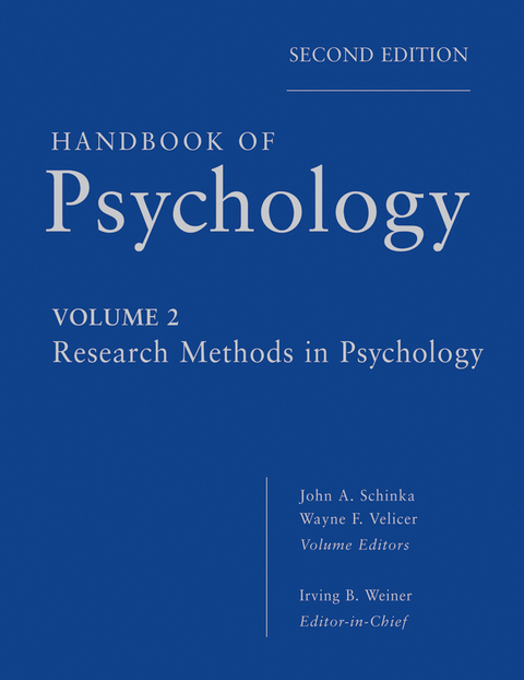 Handbook of Psychology, Volume 2, Research Methods in Psychology - Irving B. Weiner, John A. Schinka, Wayne F. Velicer