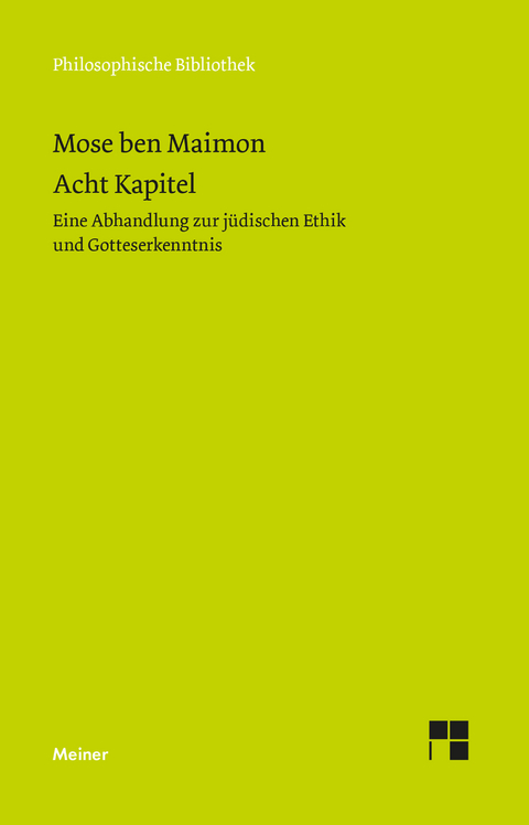 Acht Kapitel - Moses Maimonides