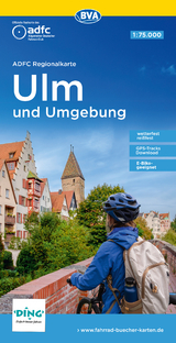 ADFC-Regionalkarte Ulm und Umgebung, 1:75.000, mit Tagestourenvorschlägen, reiß- und wetterfest, E-Bike-geeignet, GPS-Tracks-Download - 