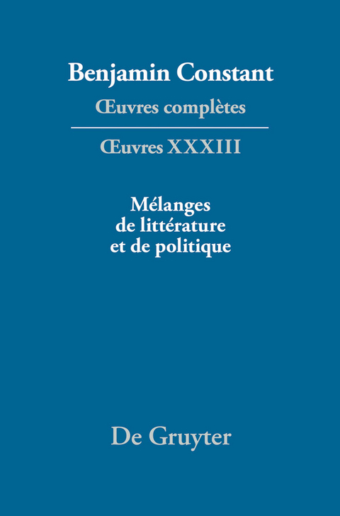 Mélanges de littérature et de politique - 