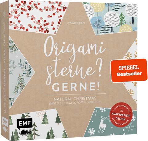 Origamisterne? Gerne! – Natural Christmas – Weihnachtliches Bastelset zum Sofort-Losfalten - Ina Mielkau