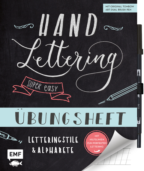 Handlettering – Super easy! Übungsheft mit original Tombow ABT Dual Brush Pen - 