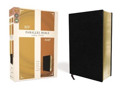 KJV, Amplified, Parallel Bible, Large Print, Bonded Leather, Black, Red Letter -  Zondervan