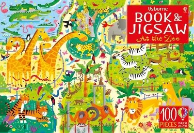 Usborne Book and Jigsaw At the Zoo - Kirsteen Robson