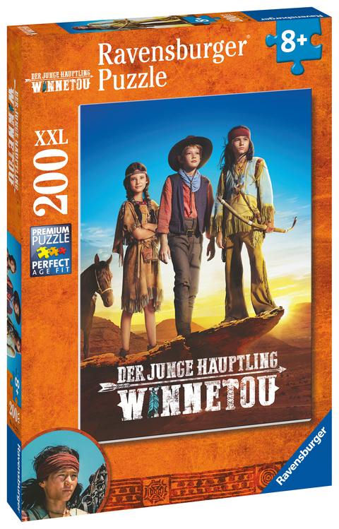 Ravensburger Kinderpuzzle - 13277 Der junge Häuptling Winnetou - Indianer-Puzzle für Kinder ab 8 Jahren, mit 200 Teilen im XXL-Format