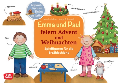 Emma und Paul feiern Advent und Weihnachten. Erzählschienen-Figurenset - Monika Lehner