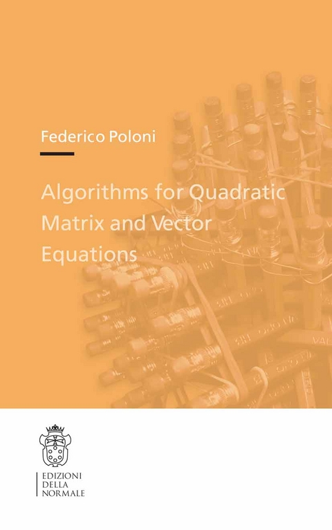 Algorithms for Quadratic Matrix and Vector Equations - Federico Poloni