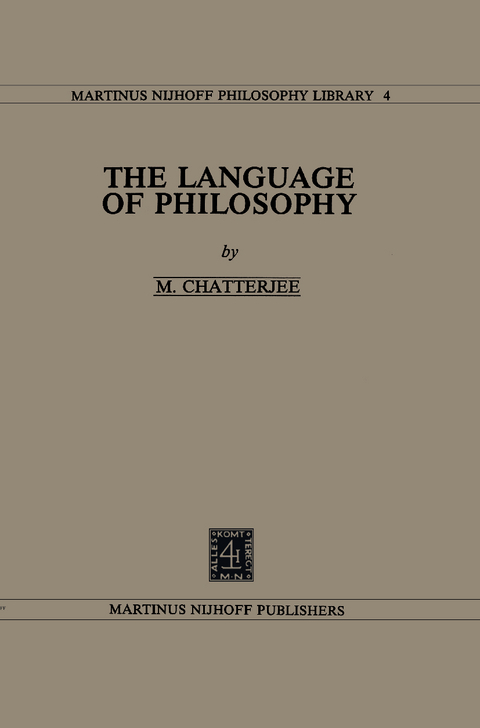 The Language of Philosophy - Margaret Chatterjee