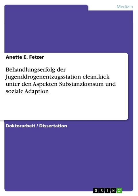 Behandlungserfolg der Jugenddrogenentzugsstation clean.kick unter den Aspekten Substanzkonsum und soziale Adaption - Anette E. Fetzer