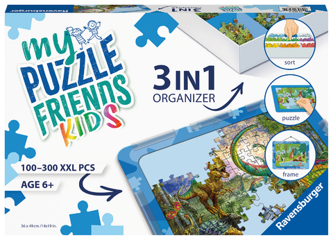 Ravensburger - 13274 3in1 Organizer für Kinderpuzzle in blau - Puzzle-Aufbewahrung für Kinder ab 6 Jahren, mit Puzzlematte, Puzzle-Sortierschale und Puzzlerahmen