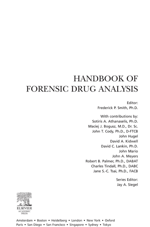 Handbook of Forensic Drug Analysis -  Fred Smith