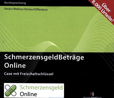 SchmerzensgeldBeträge 2021 Online - Wolfgang Wellner, Frank Häcker, Thomas Offenloch