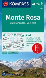 KOMPASS Wanderkarte 88 Monte Rosa, Valle Anzasca, Valsesia 1:50.000