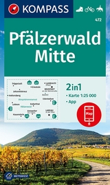 KOMPASS Wanderkarte 472 Pfälzerwald Mitte 1:25.000 - 