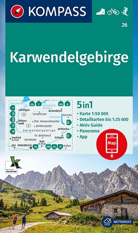 KOMPASS Wanderkarte 26 Karwendelgebirge 1:50.000