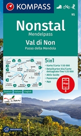 KOMPASS Wanderkarte 95 Nonstal, Mendelpass, Val di Non, Passo della Mendola 1:50.000