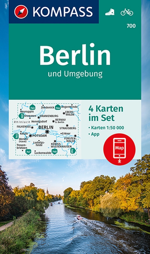 KOMPASS Wanderkarten-Set 700 Berlin und Umgebung (4 Karten) 1:50.000