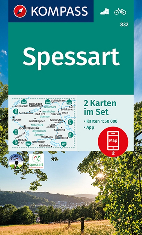 KOMPASS Wanderkarte 832 Spessart 1:50.000